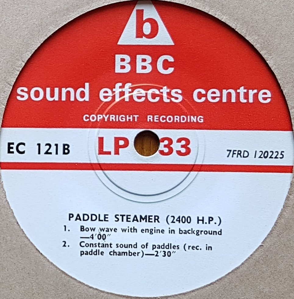 EC 121B Paddle steamer (2400 H. P.) Not registered from the BBC records and Tapes library Label